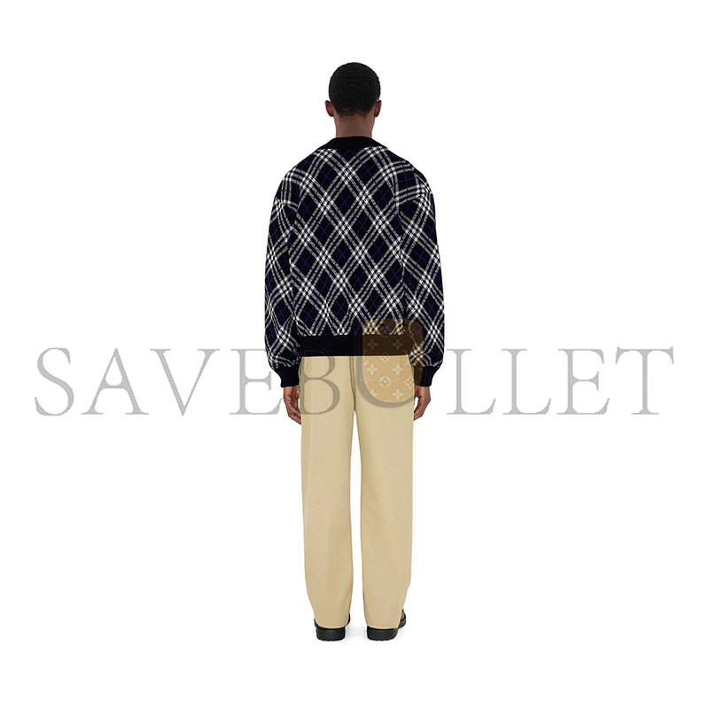 BURBERRY CHECKERED WOOL BLEND FLIGHT JACKET 81106321